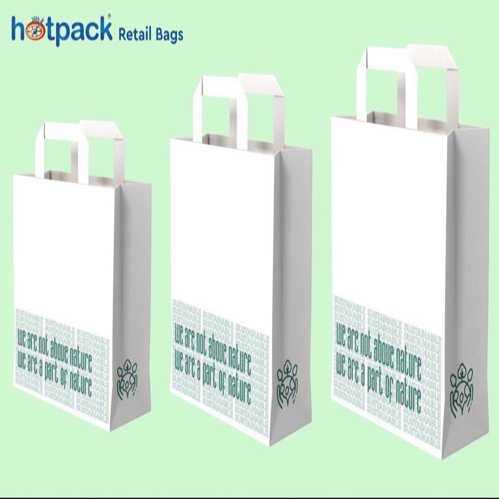 Hotpack Nature White Medium Paper Bag (240 x 125 x 360, 500 Nos)