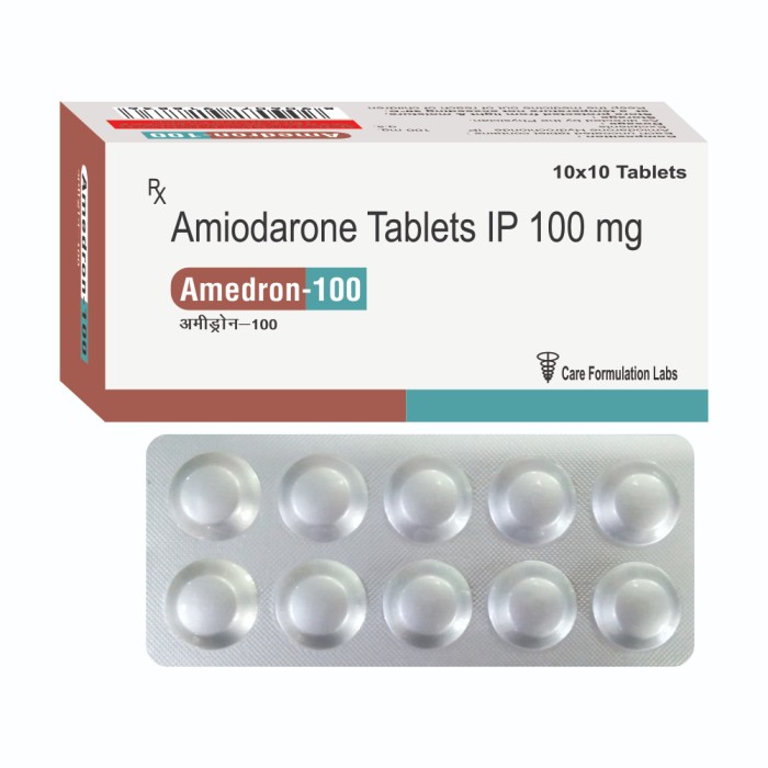 Amiodarone HCL IP 100mg, TAB