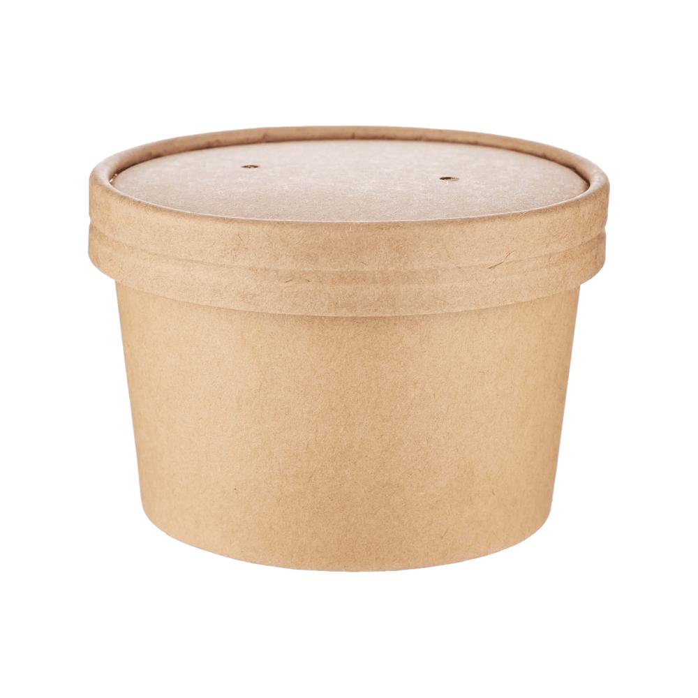 Kraft Paper Curry Container (Food Container) with Paper Lid (500ml)