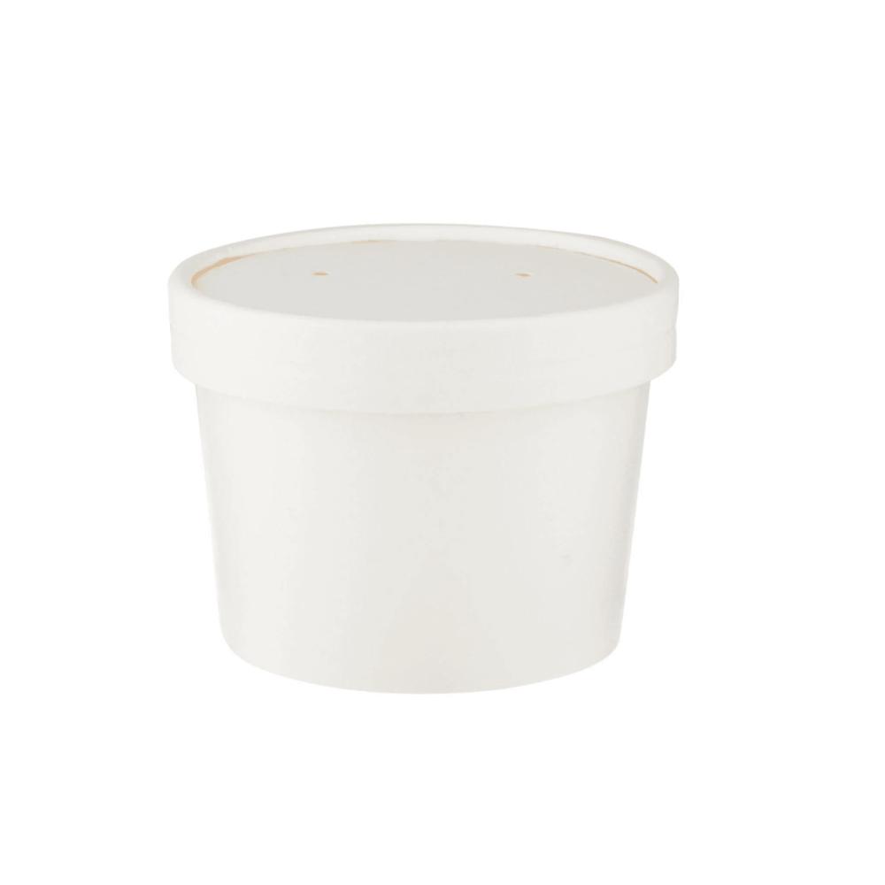 White Paper Curry Container (Food Container) with Paper Lid (100ml)