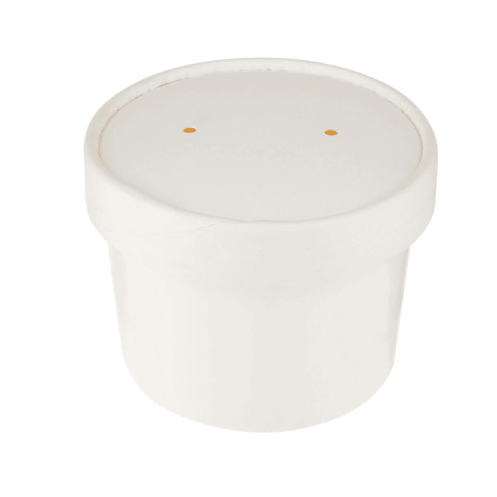 White Paper Curry Container (Food Container) With Paper Lid (350ml) - Finishing: Glossy Lamination