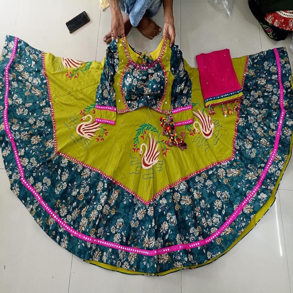 Digital Print Muslin Cotton Lehenga Choli