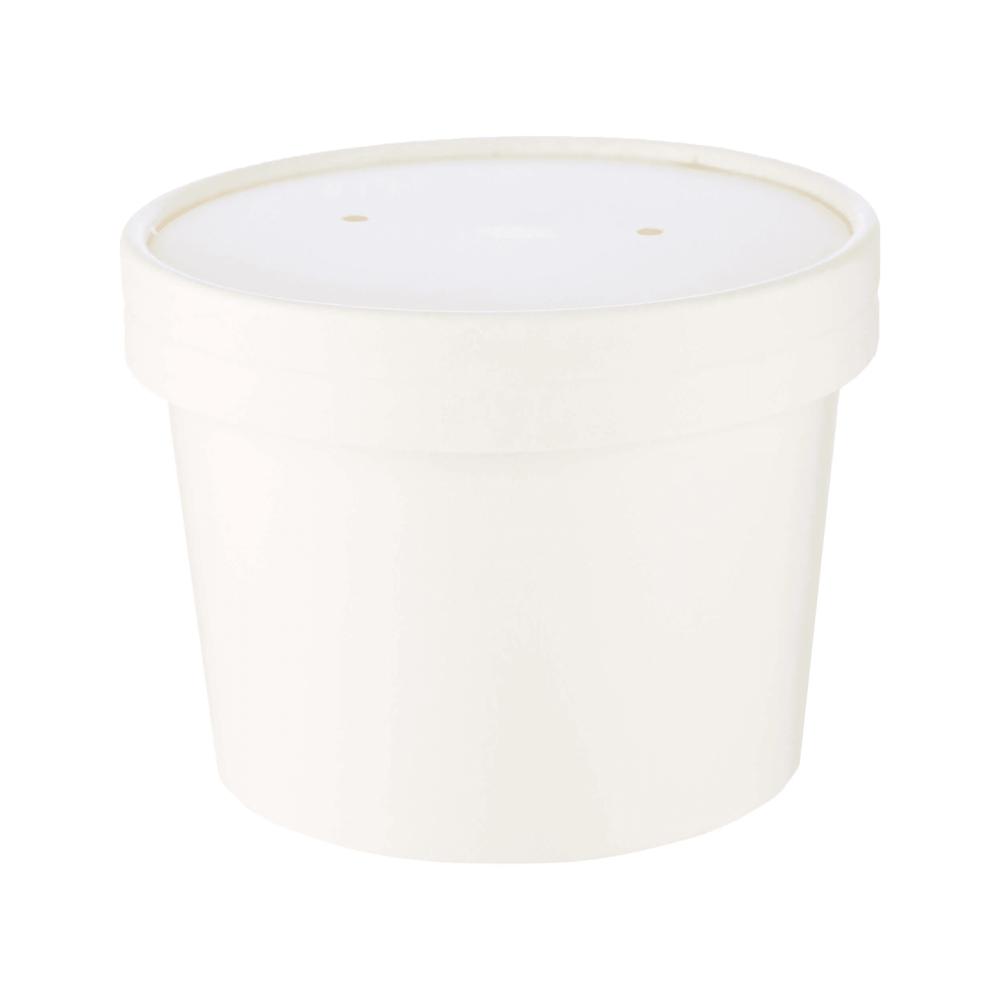 1000ml White Paper Curry Container With Paper Lid - Finishing: Matte Lamination
