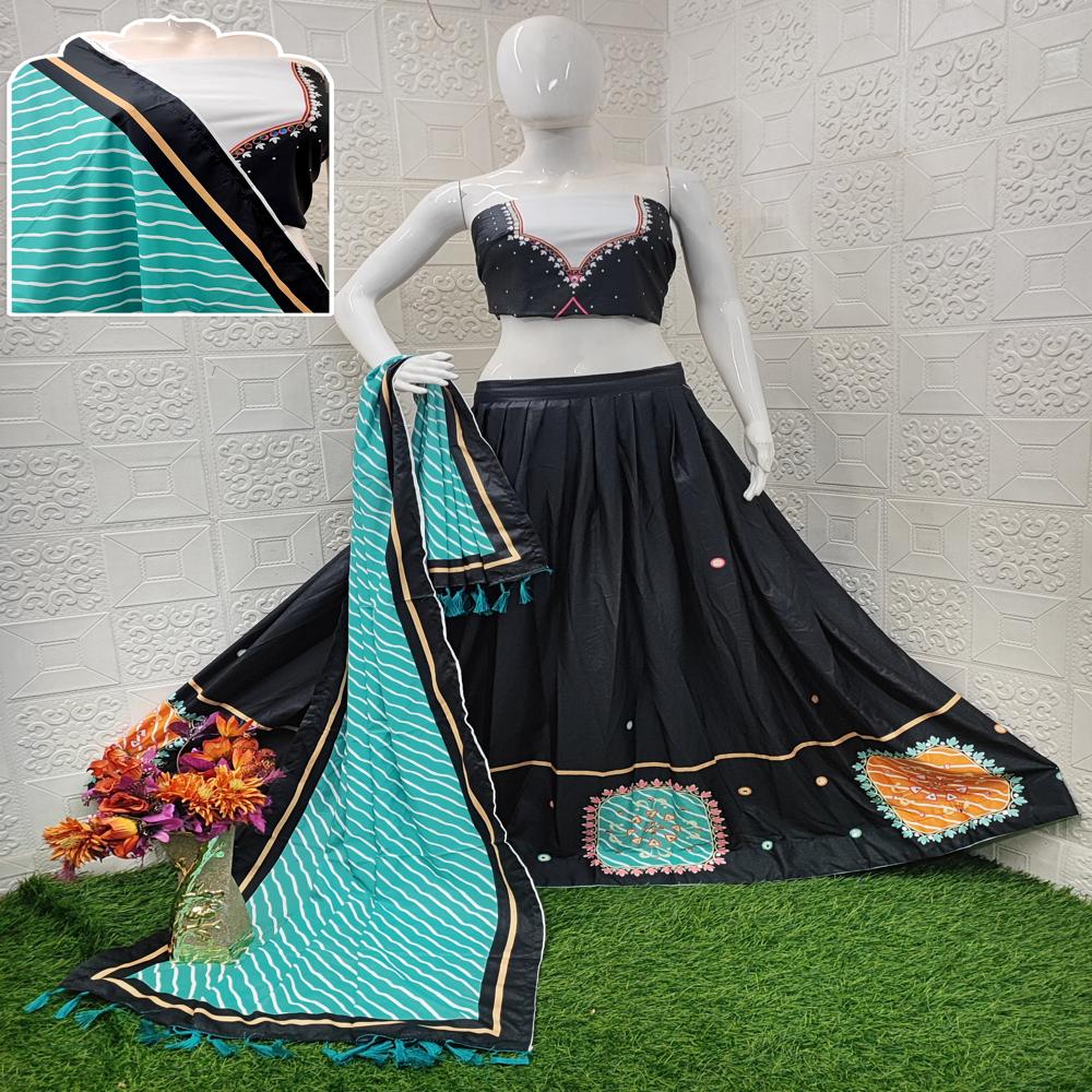 Digital Print Muslin Cotton Lehenga Choli