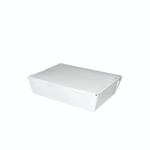 White Paper Lunch Box (1100 Ml, 18 X 12 X 5 In Cm) - Finishing: Matte Lamination