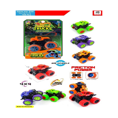 214 1 Pc Friction Monster Truck - Color: Different Available