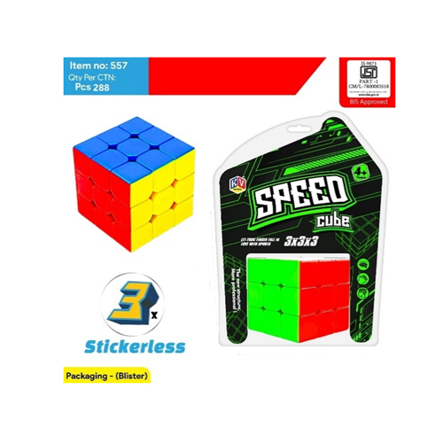 557 3X3X3 Speed Cube - Color: Multicolor