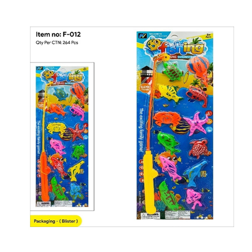 F-12 12 Pcs Fish + 1 Fishing Rope Game - Color: Different Available