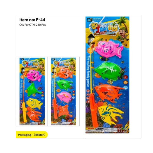 F-44 4 Pcs Fish + 1 Fishing Rope Game - Color: Different Available