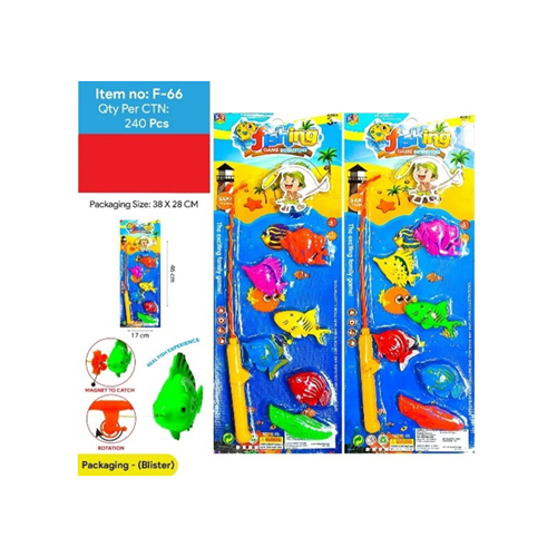 F-66 6 Pcs Fish + 1 Fishing Rope Game - Color: Different Available