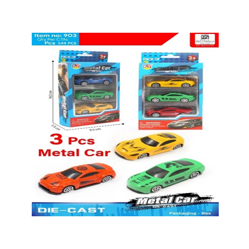 903 3 Pcs Metal Car - Color: Different Available