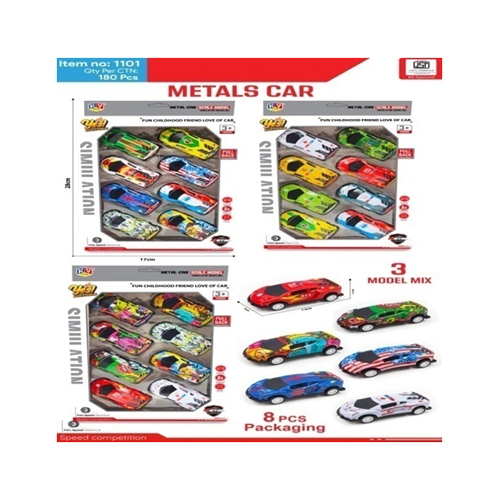 1101 7.2 8 Pcs Metal Car Set - Color: Different Available