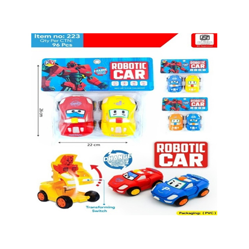 223 2 Pcs Friction Racing Transforming Car