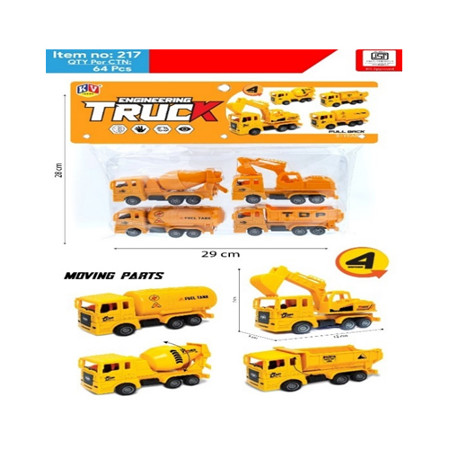 217 4 Pcs Friction 4 Model Mix City Builder Truck