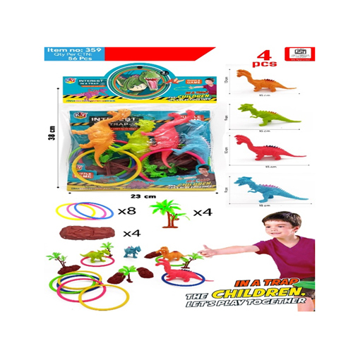 359 4 Pc Dinosaurs With Ring - Color: Different Available