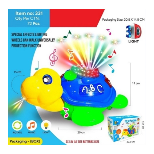 331 Bump And Go Tortoise With Projection Function And Light Effect