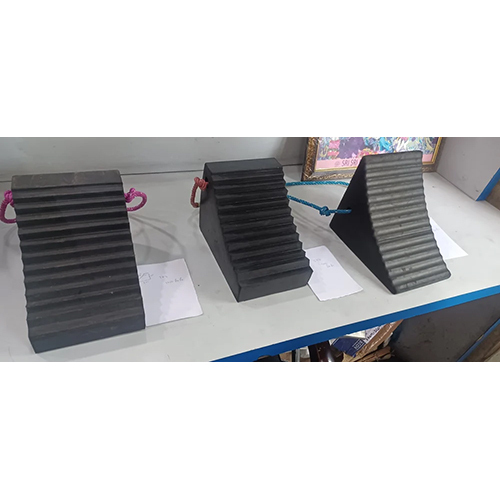 Wheel Chock - Natural Rubber, 7x7x10 Inches, Black Color - Durable, High Strength, Non-breakable For Industrial Use