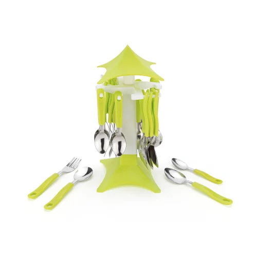 Kitchen Cutlery Set (Effile) - Color: Parrot Green