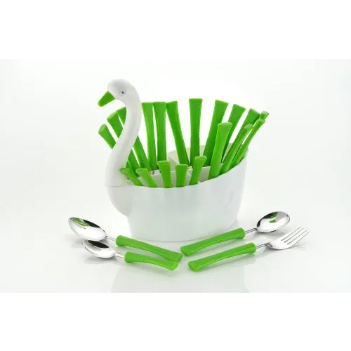 Cutlery Set Duck - Color: Green