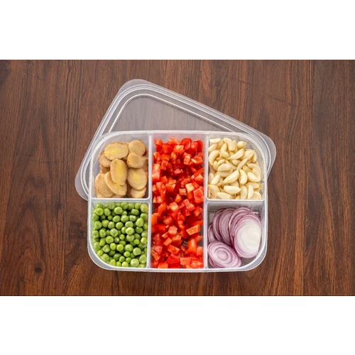 Plastic Multipurpose Storage Airtight Container 5 Compartment - Capacity: 2000 Milliliter (Ml)