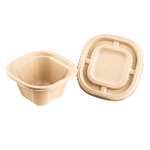 750 Ml Delivery Container - Sugarcane Bagasse, 184.3x184.3x60.4 Mm, White | Microwave & Refrigerator Safe, Eco-friendly & Compostable