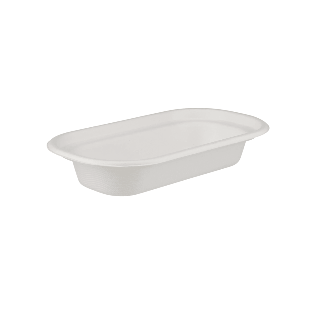 Biodegradable Hinged 16 Oz (500 Ml ) Round Container Base Only - Natural Disposable