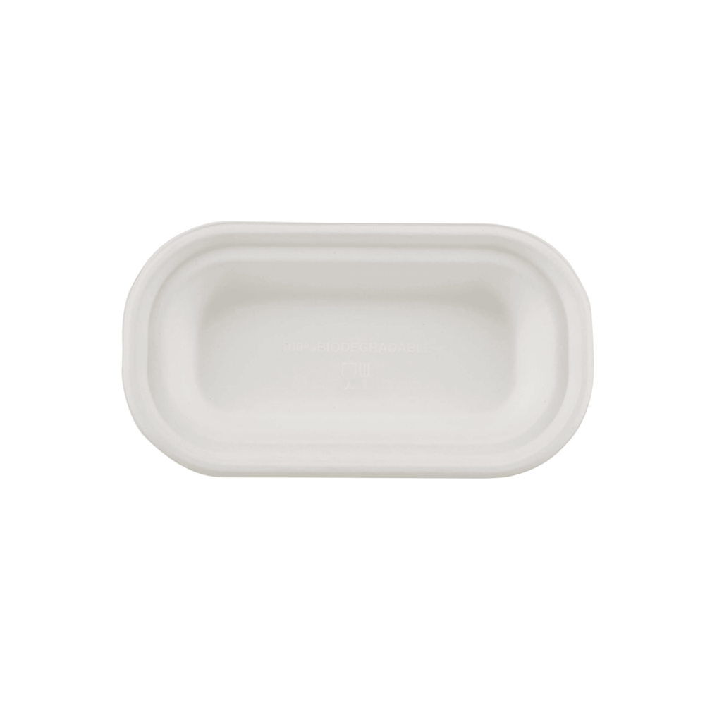 Biodegradable Hinged 16 Oz (500 Ml ) Round Container Base Only - Natural Disposable