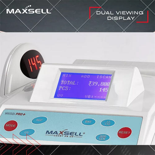 Mx50i Pro+ Note Counting Machine - 330x265x220mm, 200 Note Hopper & Stacker Capacity | Automatic Counting, High Accuracy, Dual Spectrum Optical Sensor Technology, Usb Upgradeable, 1200 Notes Per Minute Speed