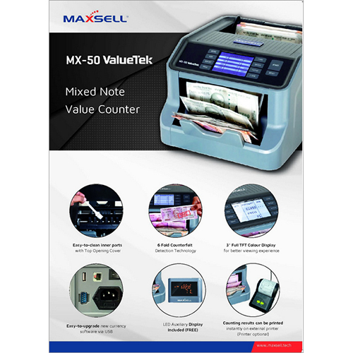 Mx50 Valuetek Note Counting Machine - Feature: High Accuracy