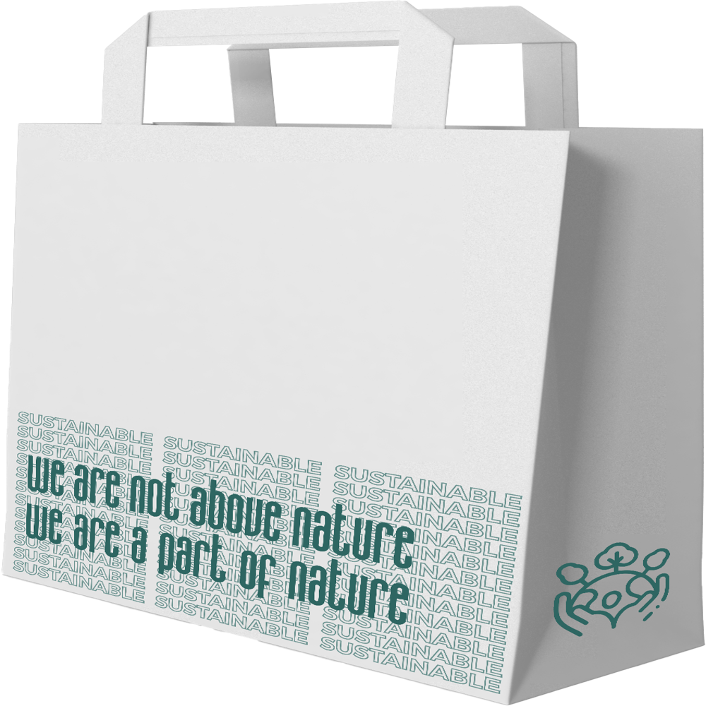 Hotpack Nature White Medium Paper Bag (240 x 125 x 360, 500 Nos)