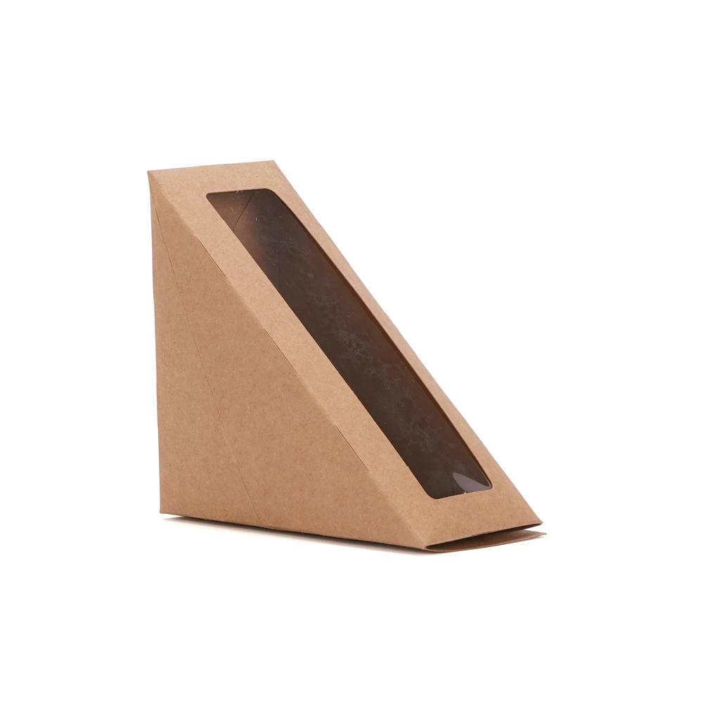 Kraft Sandwich Wedge Box (With And Without Window) - Color: White