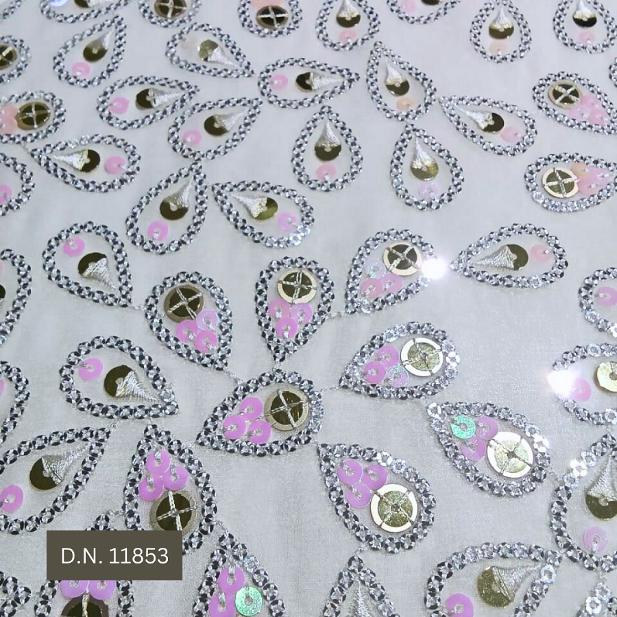 Stunning Allover Pattern Sequin Georgette Fabric