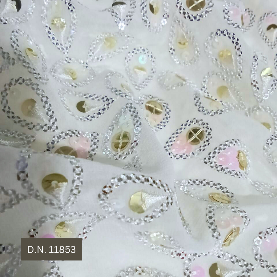 Stunning Allover Pattern Sequin Georgette Fabric