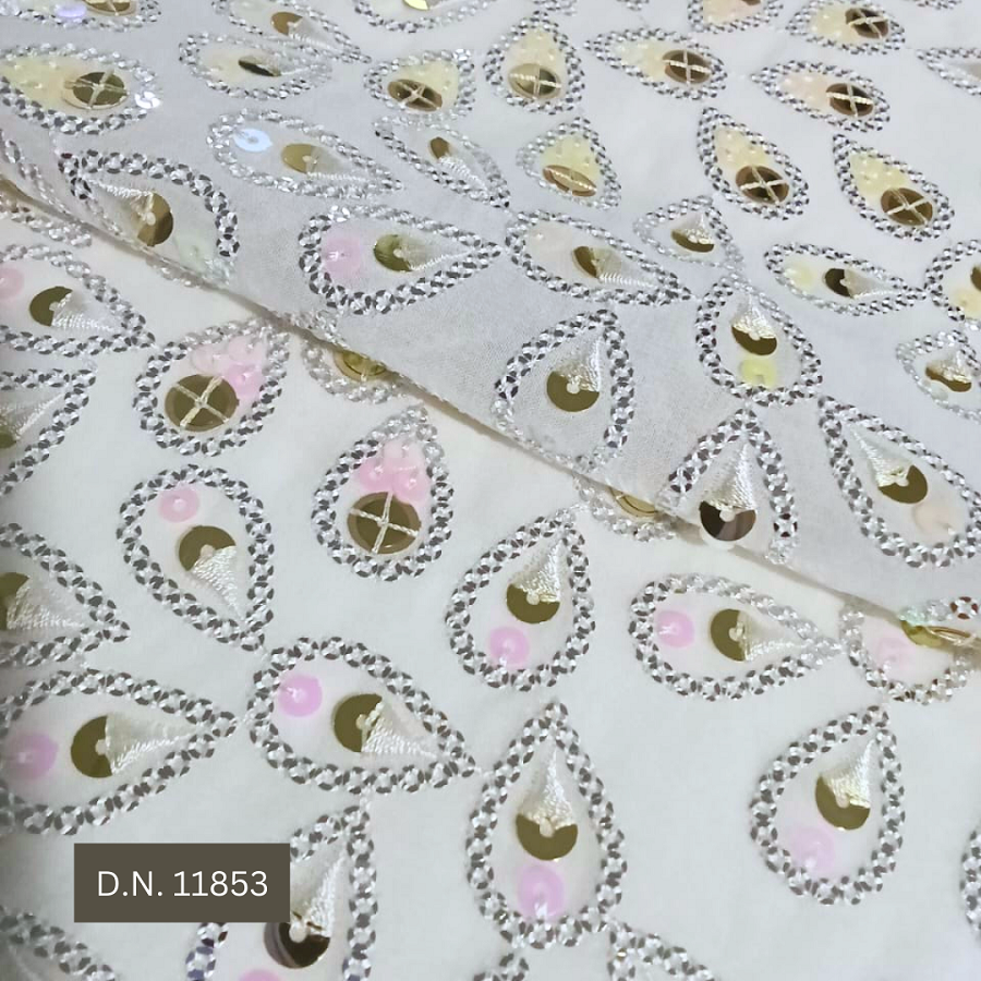 Stunning Allover Pattern Sequin Georgette Fabric