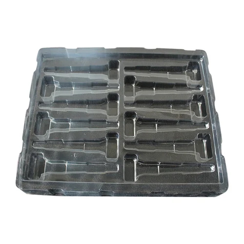 Transparent Plastic Packing Tray - Color: Black