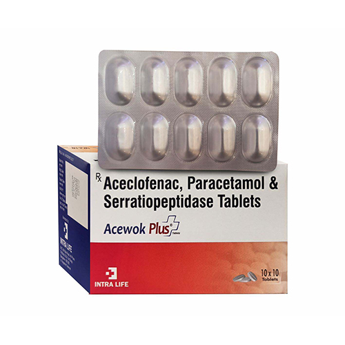 Acelofenac Paracetamol And Serratiopeptidase Tablets