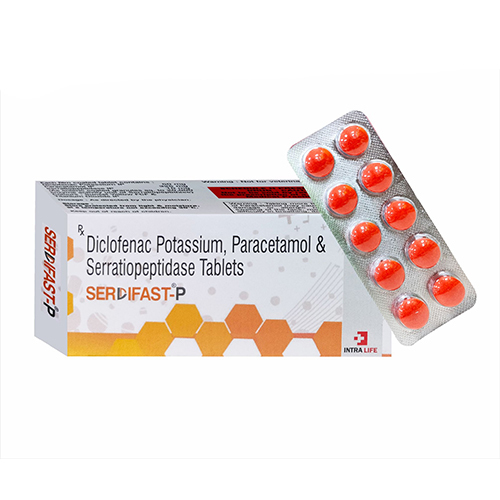 Diclofenac Potassium Paracetamol And Serratiopeptidase Tablets