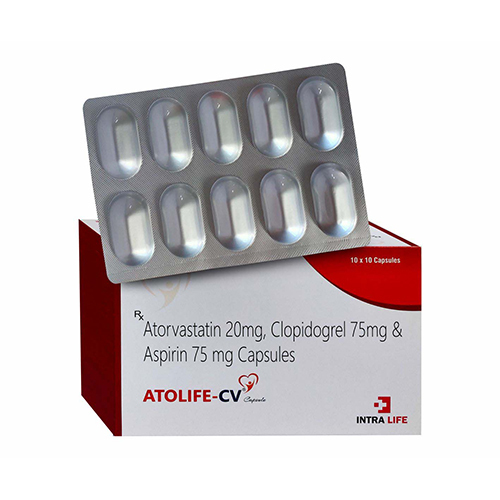 Atorvastatin 20Mg Clopidogrel 75Mg And 75Mg Capsules - Drug Type: General Medicines