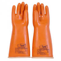 Electrical Insulating  Rubber Hand Gloves - Design: Plain