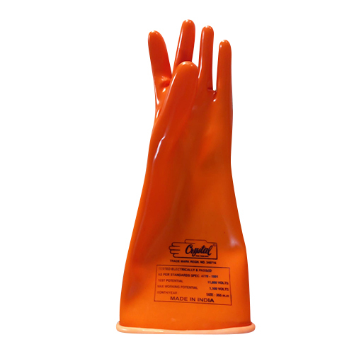 Electrical Insulating Rubber Hand Gloves - Design: Plain