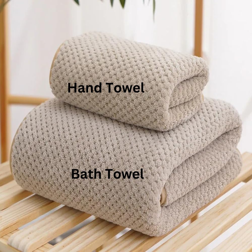 LINEAR Microfiber Bath Towel & Hand Towel Set SIZE