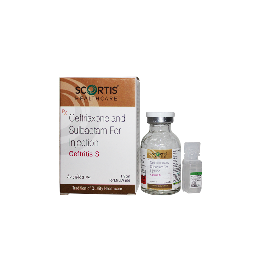 Ceftritis S Injection (Ceftriaxone And Sulbactam For Injection Ceftritis S) - Physical Form: Liquid