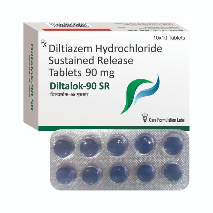 Diltiazem Hydrochloride IP 90 mg  sustained release tablet