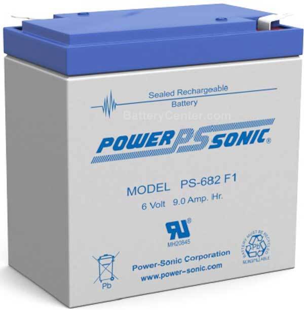 Powersonic 6V, 8.2AH Sealed Lead Acid Battery, PS-682