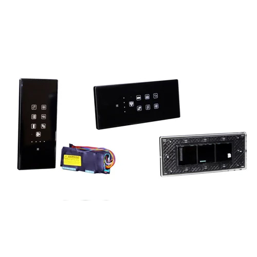 Premium Touch Panel 8 Switch 1 Fan - Color: Black