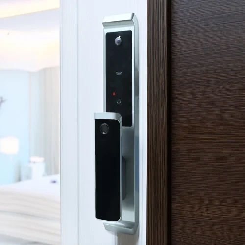 Smart Door Lock - High-Quality Aluminium-Zinc Alloy, Standard Size, Sleek Black Finish | IP44/IP55 Rated, Temperature Range -10C to 60C, Mobile App Control, 50 Entry Codes