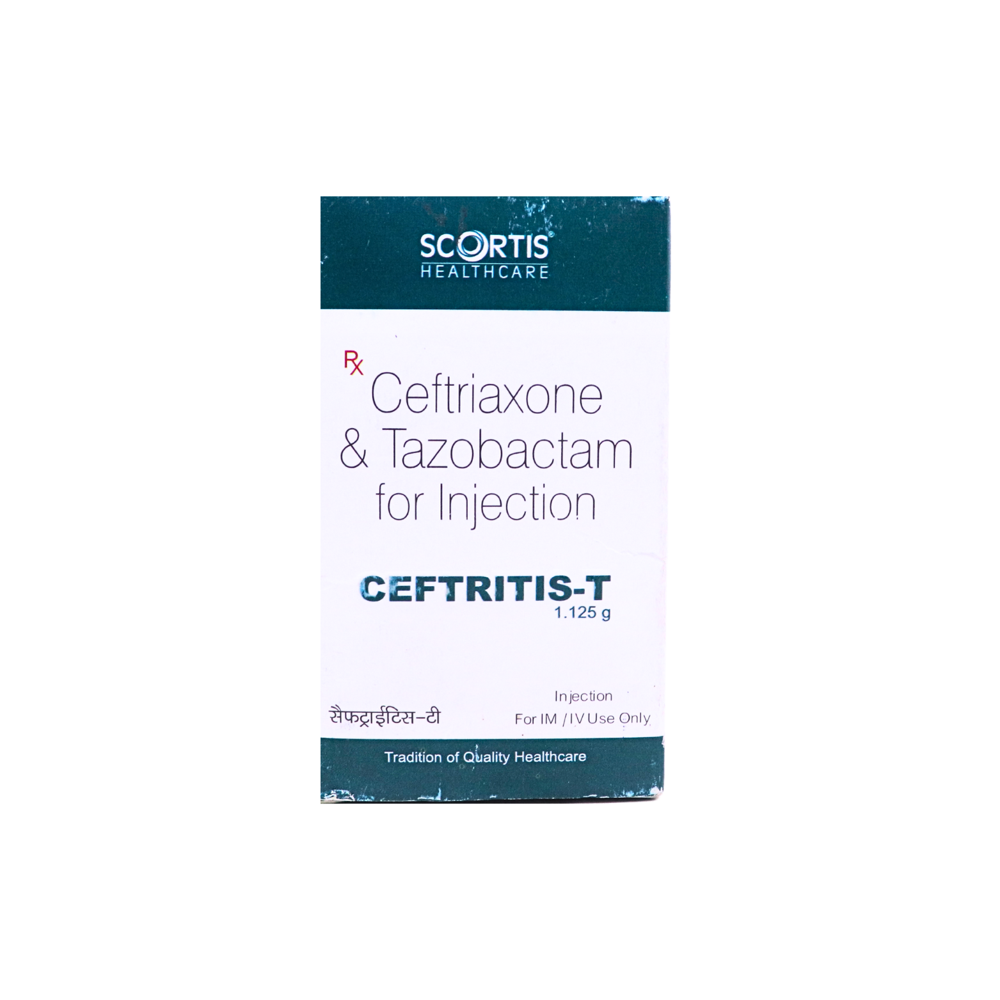 Ceftritis T Injection (Ceftriaxone & Tazobactam For Injection) - Physical Form: Liquid