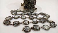 Black Rutilated Quartz Briolette chain .