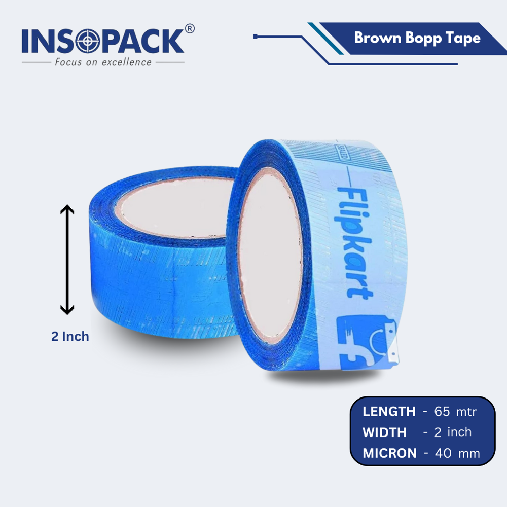 Printed Bopp Packing Tape - Biaxially Oriented Polypropylene, Single Side Adhesive, White Color | Custom Branding, High Adhesion, 12 Months Shelf Life