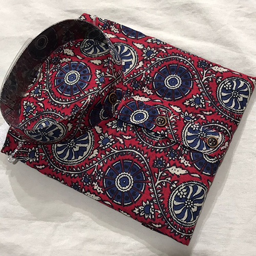 Maroon Printed Full Sleeve Long Kurta